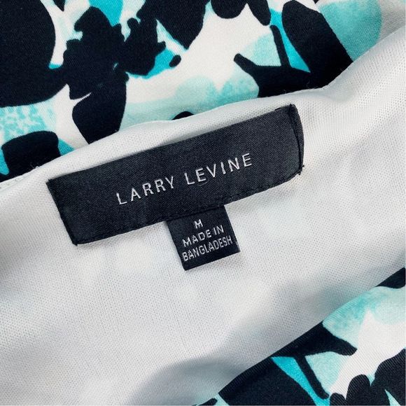 Larry Levine Blue Patterned Midi Dress - Size Medium - Picture 6 of 6